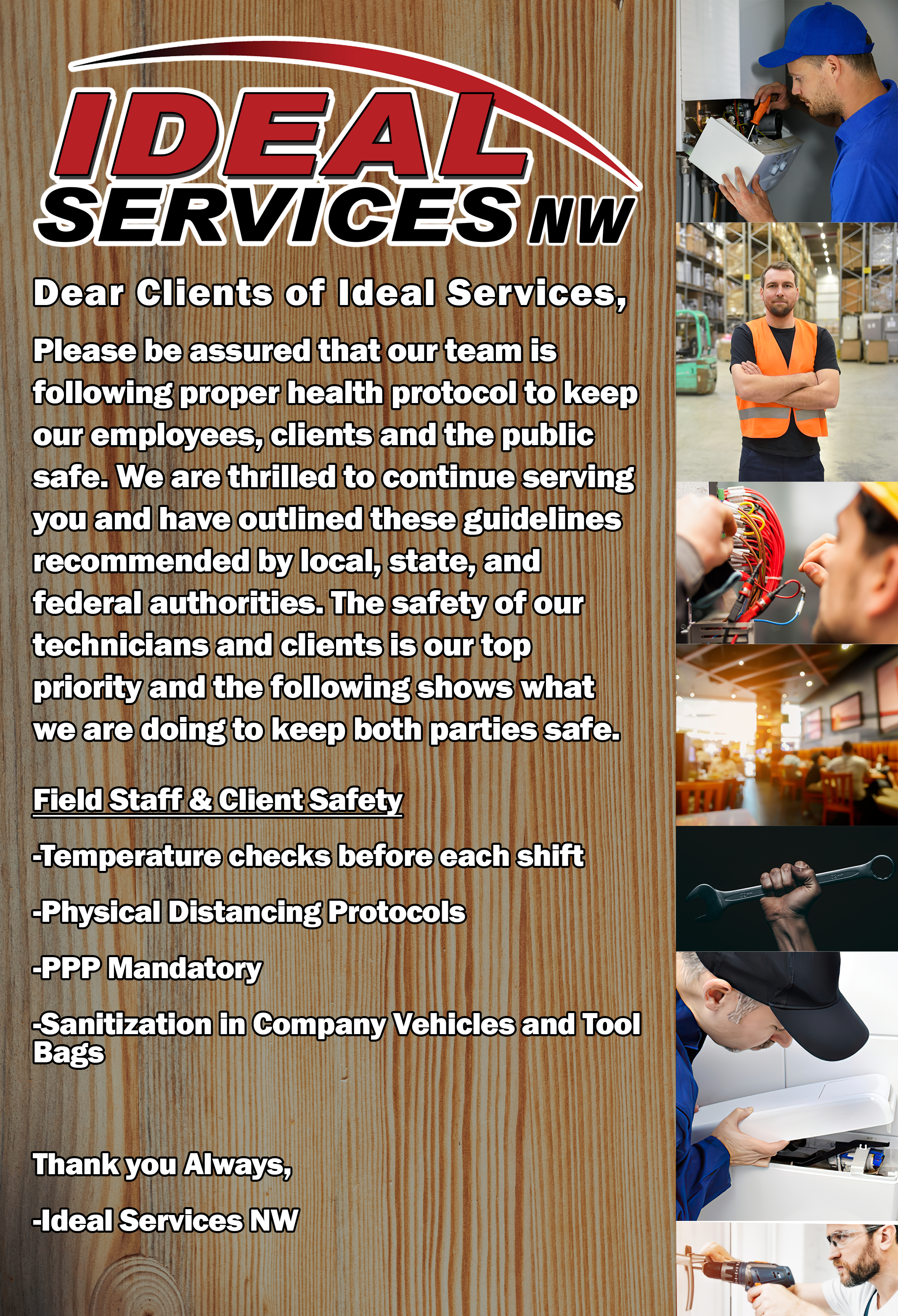 Ideal Services Seattle and Portland Plumber, electrician, and handyman available for work!